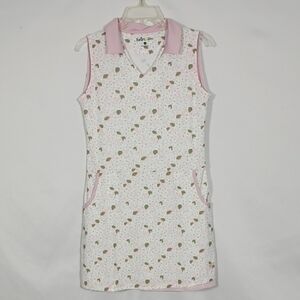 NWT Turtles & Tees Girls Masters In Bloom Sage Dotty Golf Dress W/ Shorts Sz XL